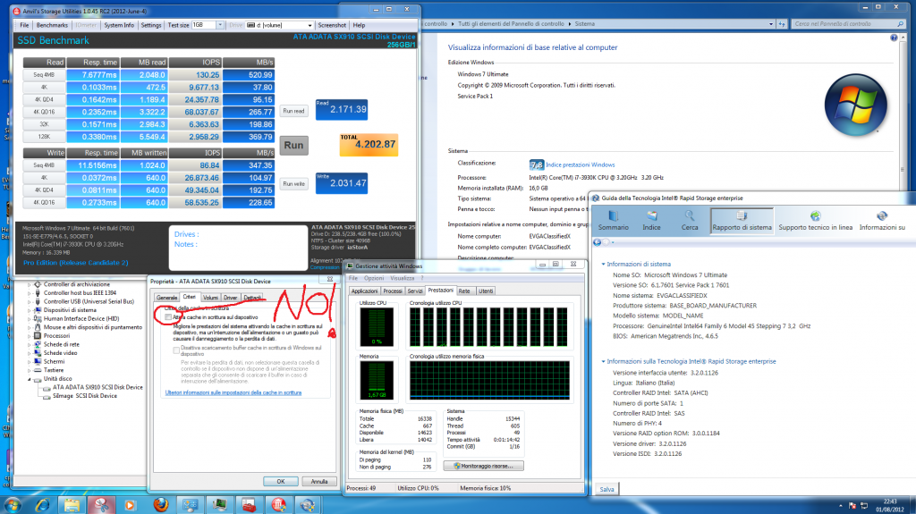 Disable the cache settings for 100% performance in windows and turn off CPU power saving and C1 State.